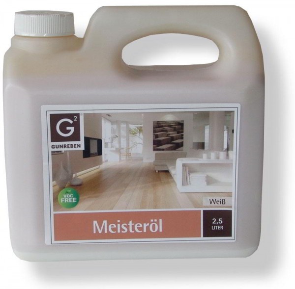 Gunreben Meisteröl in weiß, 2,5 Liter zur Grundbehandlung von Holzböden