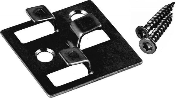 100 Gunreben WPC Montage Clips mit 4 mm Fuge aus Edelstahl schwarz, inkl. Schrauben, Befestigungsmaterial reicht für ca. 35 lfm bzw. 5 m²