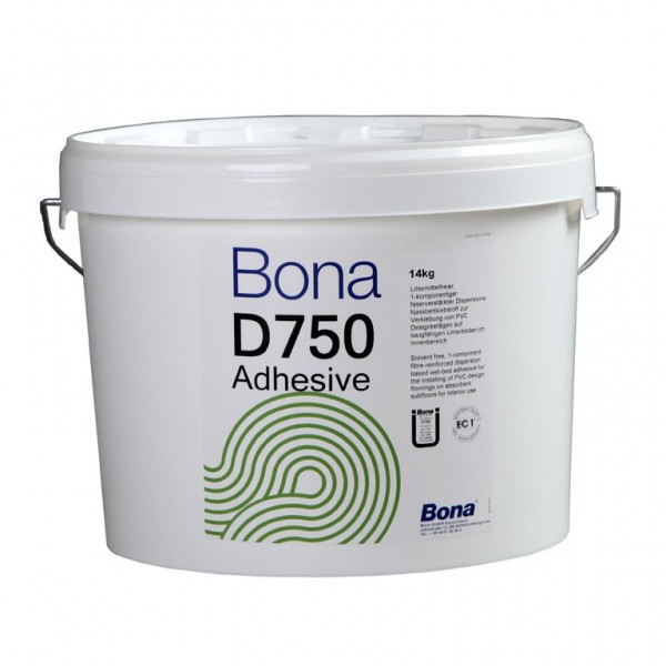 Vinylkleber und Designbodenklebstoff D750 von Bona, Eimer mit 14 kg